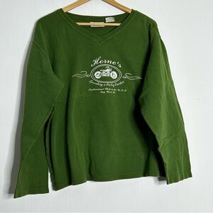 Basic Editions Olive Green Harley-Davidson Cotton Tee